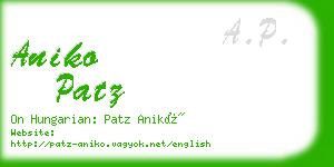 aniko patz business card